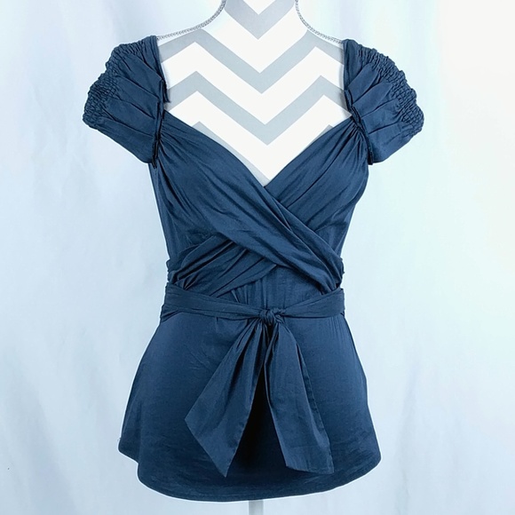 BCBGMaxAzria Tops - BCBGMAXAZRIA Top Tie Wrap Small SLP1E696